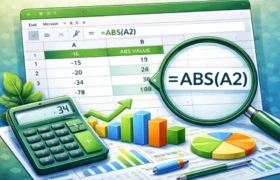 آموزش تابع ABS برای قدر مطلق در اکسل با مثال ساده