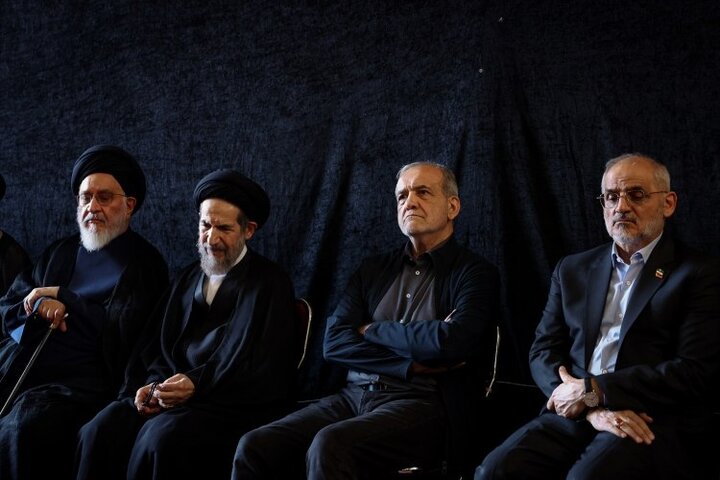 حضور پزشکیان در مراسم بزرگداشت آیتالله العظمی شبیری زنجانی